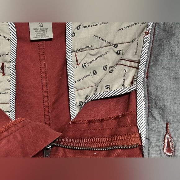 Charles and a Half Mens Shorts 8” Inseam Size 33 Burgundy Excellent Shape! - Picture 14 of 17